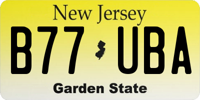 NJ license plate B77UBA