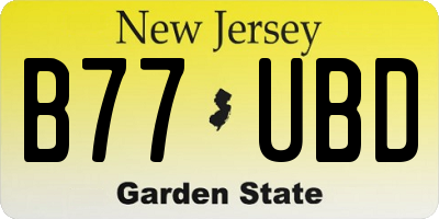 NJ license plate B77UBD