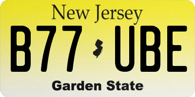 NJ license plate B77UBE