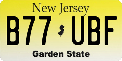 NJ license plate B77UBF