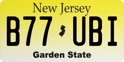NJ license plate B77UBI