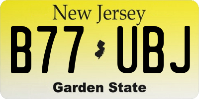 NJ license plate B77UBJ