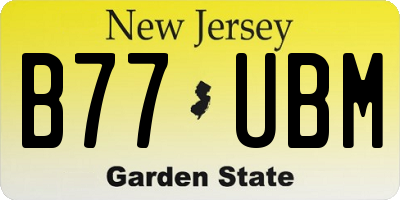 NJ license plate B77UBM