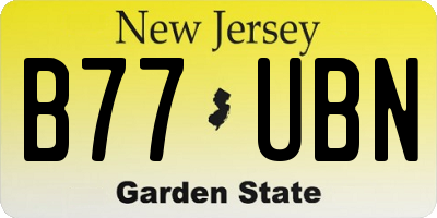 NJ license plate B77UBN