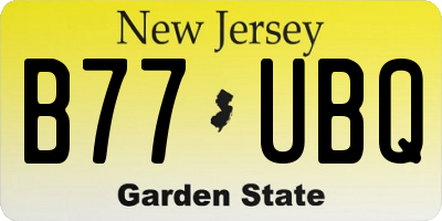 NJ license plate B77UBQ
