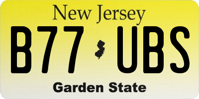 NJ license plate B77UBS