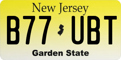 NJ license plate B77UBT