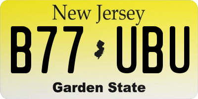 NJ license plate B77UBU