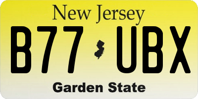 NJ license plate B77UBX