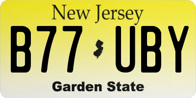 NJ license plate B77UBY