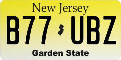 NJ license plate B77UBZ