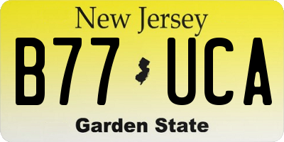 NJ license plate B77UCA