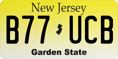 NJ license plate B77UCB