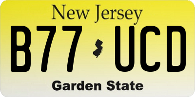 NJ license plate B77UCD