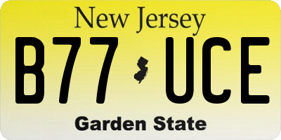 NJ license plate B77UCE