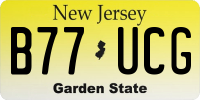 NJ license plate B77UCG