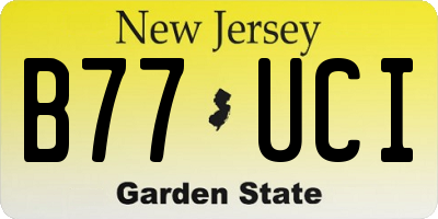 NJ license plate B77UCI
