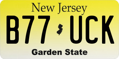 NJ license plate B77UCK