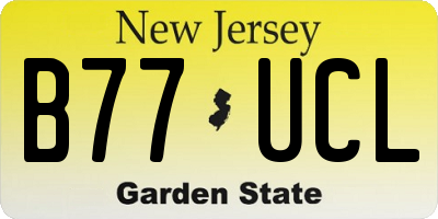 NJ license plate B77UCL