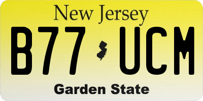 NJ license plate B77UCM