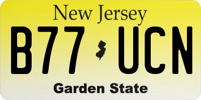 NJ license plate B77UCN