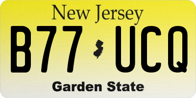 NJ license plate B77UCQ