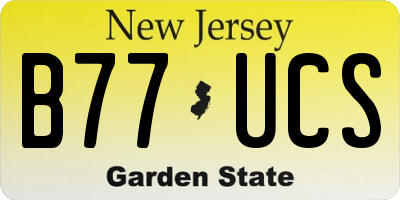 NJ license plate B77UCS