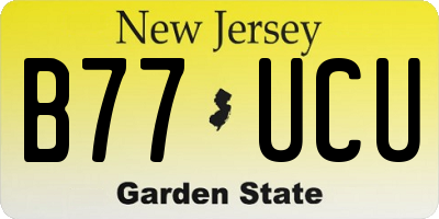 NJ license plate B77UCU