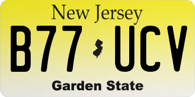 NJ license plate B77UCV