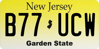 NJ license plate B77UCW