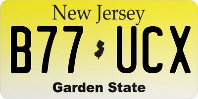 NJ license plate B77UCX