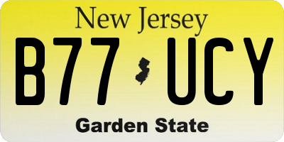 NJ license plate B77UCY