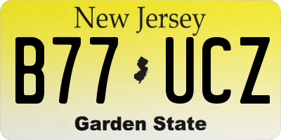 NJ license plate B77UCZ