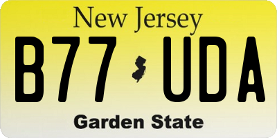 NJ license plate B77UDA