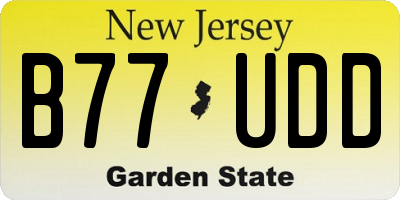 NJ license plate B77UDD