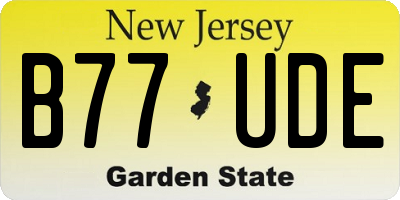 NJ license plate B77UDE