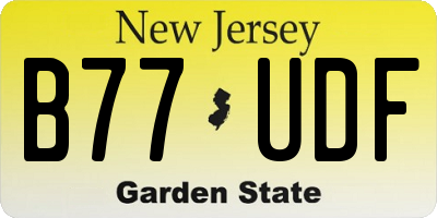 NJ license plate B77UDF