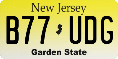 NJ license plate B77UDG