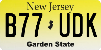 NJ license plate B77UDK