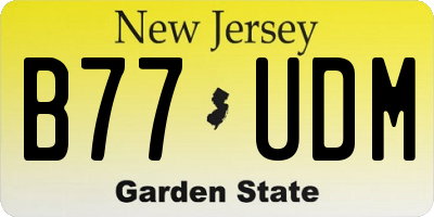 NJ license plate B77UDM