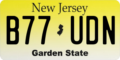NJ license plate B77UDN
