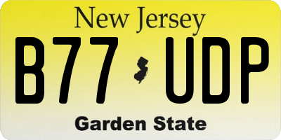 NJ license plate B77UDP