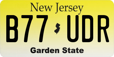 NJ license plate B77UDR