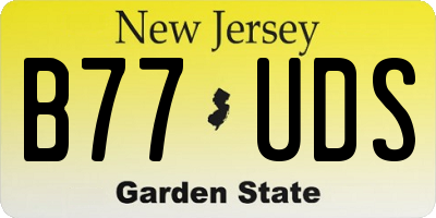NJ license plate B77UDS