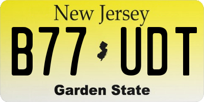 NJ license plate B77UDT