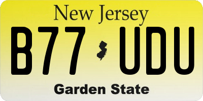 NJ license plate B77UDU