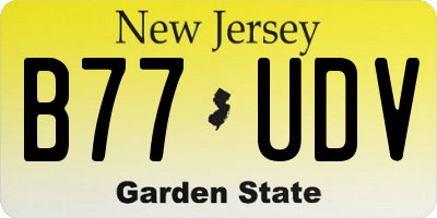 NJ license plate B77UDV