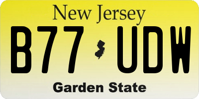 NJ license plate B77UDW