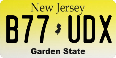 NJ license plate B77UDX