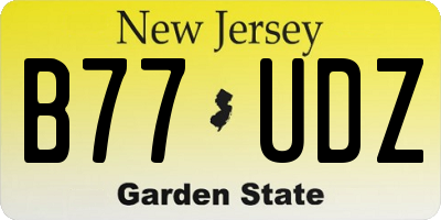NJ license plate B77UDZ